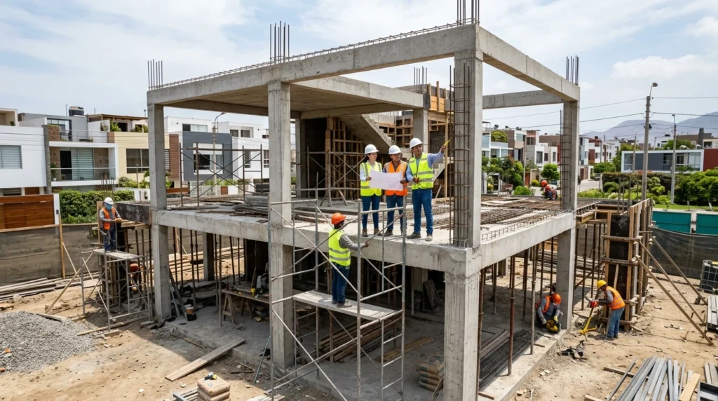tiempo para construir una casa en Perú obra residencial