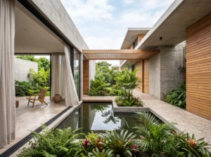 arquitectura sostenible Perú patio interior