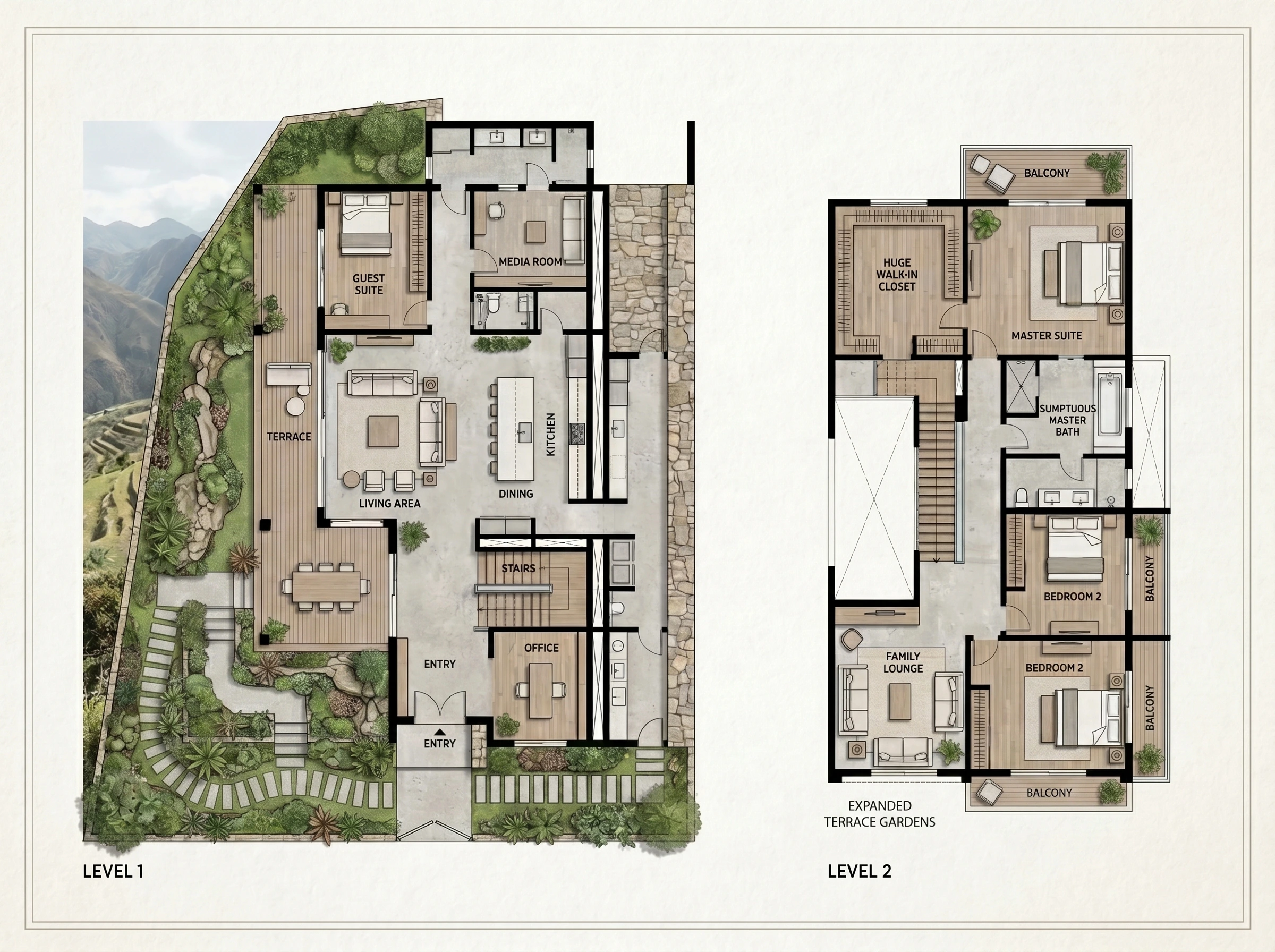 distribución casa Perú plano arquitectónico